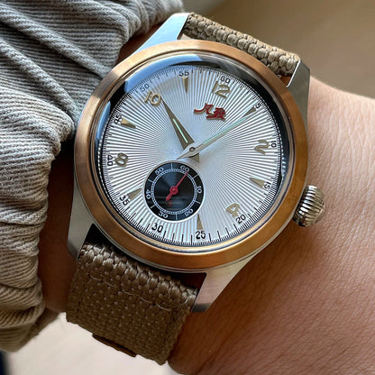 Merkur Watch Salmon Dial Watch NEW Vintage Watches Handwind Mechanical Watch for Men Bronze watch case Relogio Masculino 38mm
