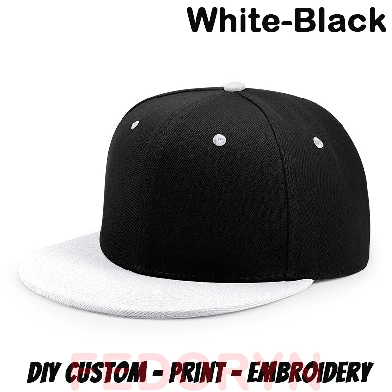 Fedoryn Custom Snapback Caps Splice Color Embroidery Hip Hop Cap for Women and Men DIY LOGO Design Print Hats Unisex Wholesale