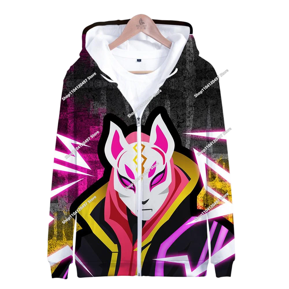 2024 New Game Zipper Hoodie Children's Sweatshirt Fortnite Pullover Sweatshirts Fashion Boys and Girls Clothing