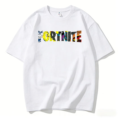 New Summer Arrival: Fortnite Pure Cotton Crew-Neck T-Shirt — Unisex Style, Perfect for Casual Wear and Vacations