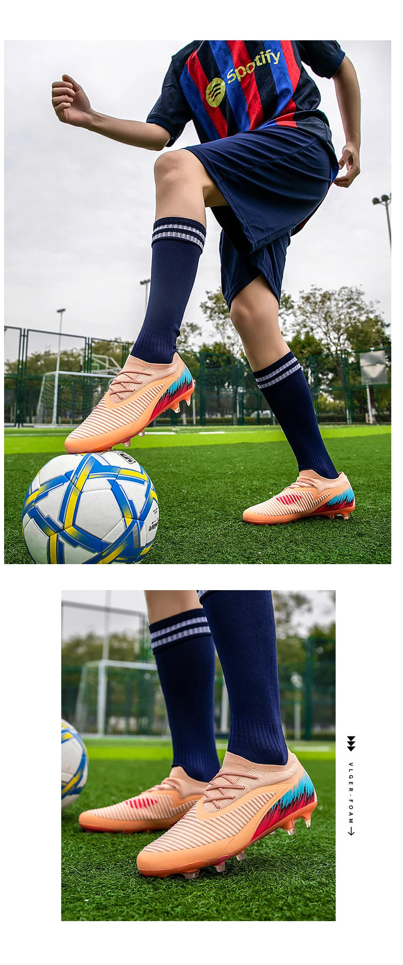 Nuove scarpe da calcio da uomo per partita e allenamento, tacchetti antiscivolo con tacchetti lunghi FG, ultraleggere da outdoor, sneaker, dropshipping