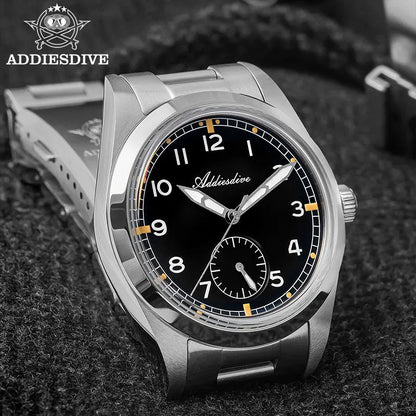 ADDIESDIVE 36mm Men's Quartz VH60 Watch BGW9 Luminous Bubble Mirror Pot Cover Glass 10Bar Waterproof Stainless Steel Watch