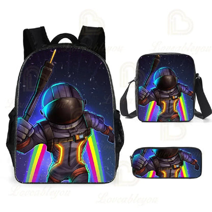 F-FORTNITE Battle Games Backpack for Children School Bag Boys Girls Primary Crossbody Pencil Case Kids Toddler Backpack