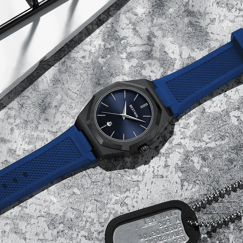 Luxury Quartz Wristwatch Silicone Strap reloj hombre Sport Watch for Man Fashion Date Original Waterproof Clock