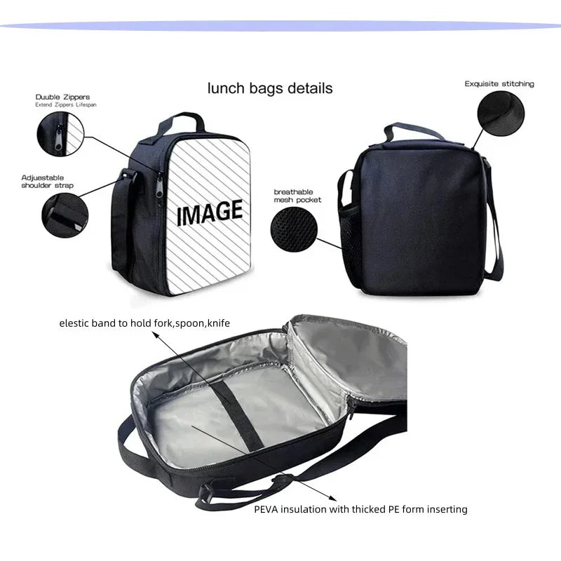 Child Insulated Large Fortnite Capacity Bag for Boy Hot Game Girl Student Outdoor Picnic Reusable Thermal Cooler Lunch Box