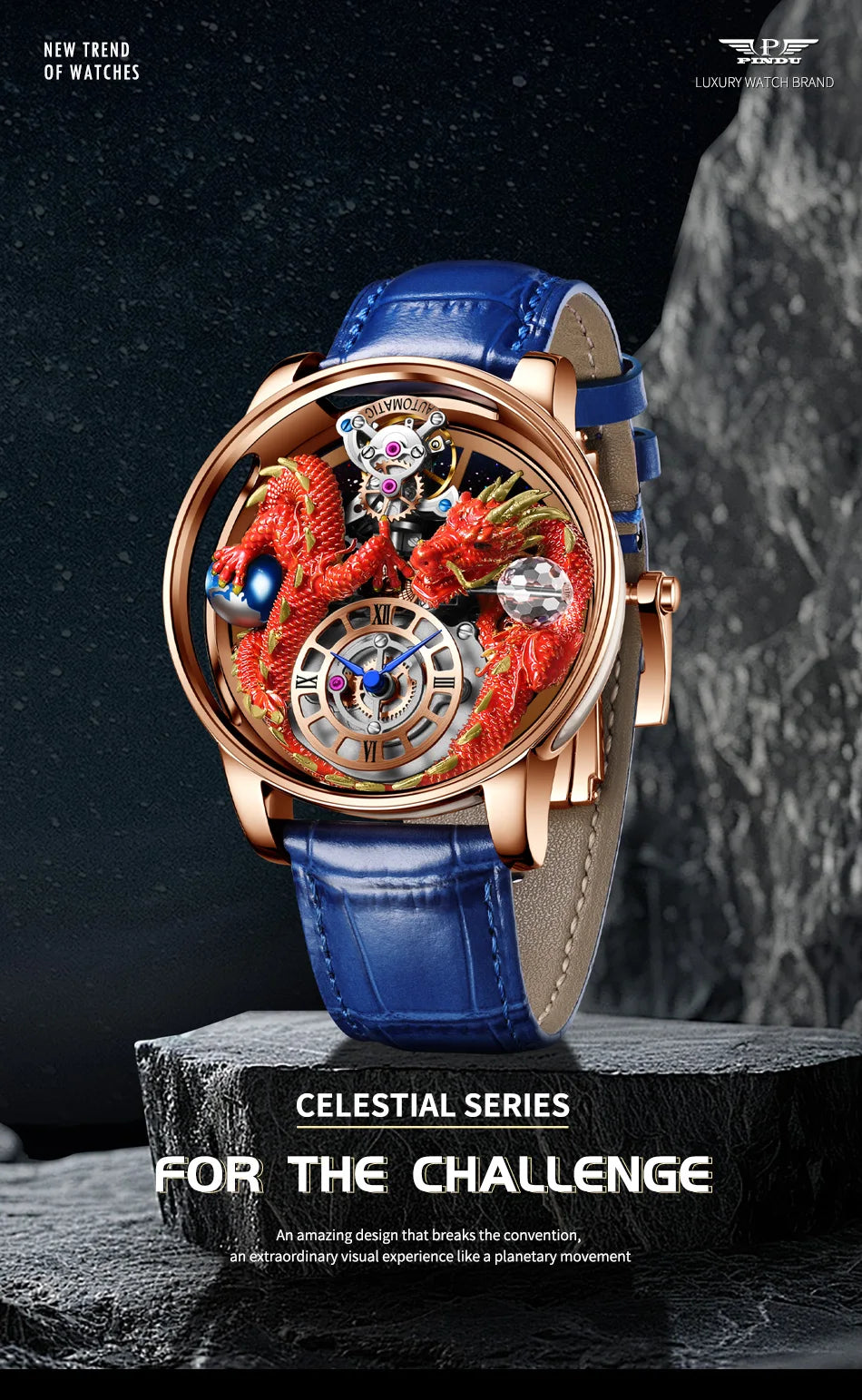 PINDU Design 2025 NEW Men's Watch Diamond Tourbillion Top Brand Luxury Astronomia Quartz Watch Men's Sapphire Glass Waterproof Watch
