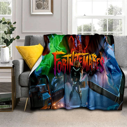 3D F-Fortnites Cartoon Game Flannel Blanket Soft Warm Throw Blanket for Bedroom Living Room Bed Travel Camping Picnic Gift