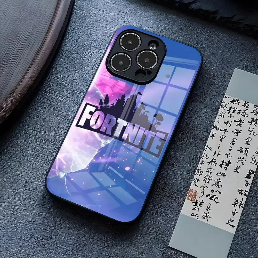 B-Battle-R-Royales-F-FortniteS Phone Case For iPhone 17 Pro Max, 15 Pro, 14, 12, 11, 13 Mini, X, XR, XS, 16 Plus, SE Glass Cover