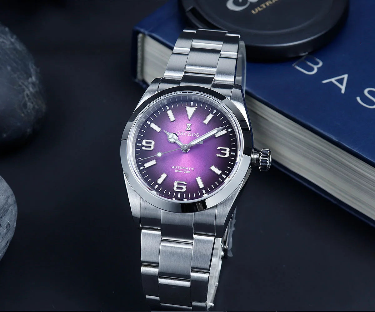 Cronos Luxury Men Watches 36mm Explore Climbing Series Couples Sport Watch NH35 PT5000 Unisex Automatic Mechanical Watch 10Bar
