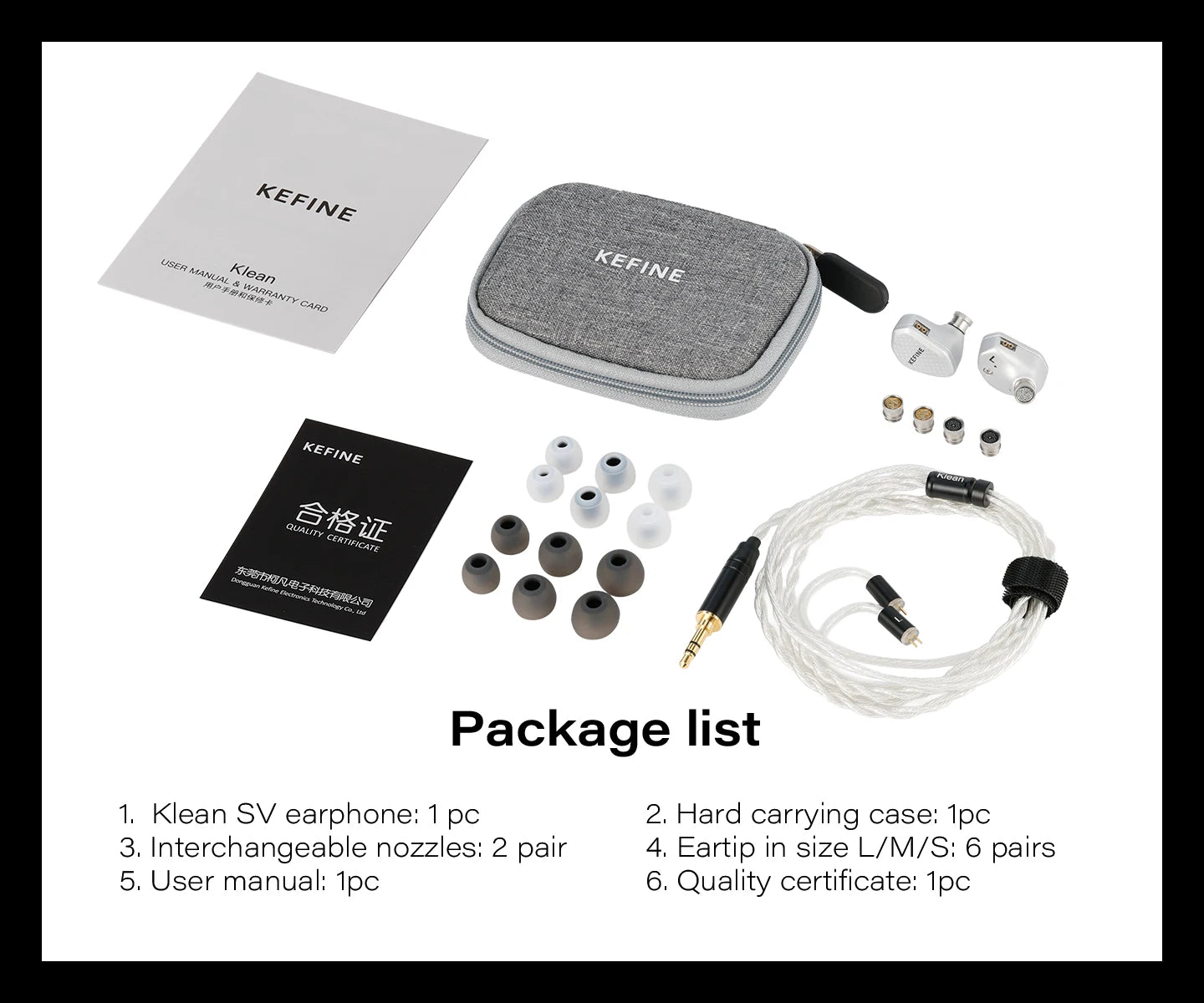 Angelears Kefine Klean SV 10mm DLC Diaphragm Dynamic Driver IEMs – Hi-Fi In-Ear Earphones with Interchangeable Nozzles &amp; Silver-Plated SPC Cable