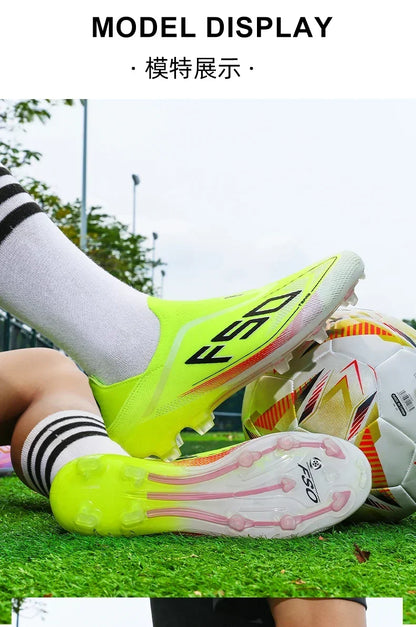 New Men Football Boots Non-Slip Boys Outdoor Hot-selling Soccer Shoes Grass Match Sneakers High-quality Cleats High-top Light