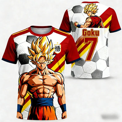 2026 Summer Dragon Ball Men's Casual T-shirt 3D Printed Short-sleeved Fashion Loose Women and Kids Breathable Sports Top Shirt