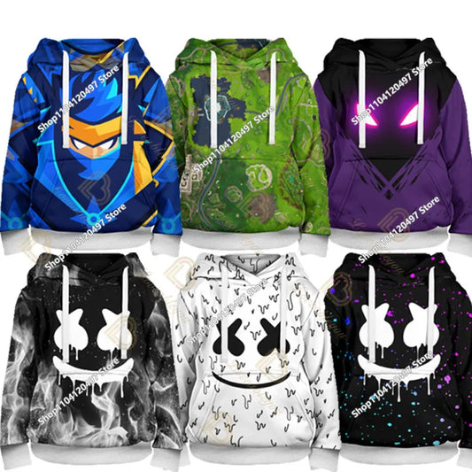 Children Battle Royale Hoodie Fortnite Boys Girls Cartoon Printed Pullovers Kids Sweatshirt Harajuku Streetwear Spring Winter