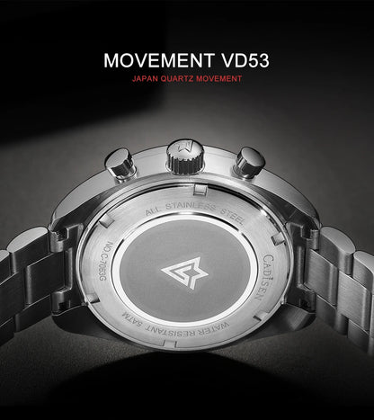 CADISEN 2024 New Men's Watches Quartz Business Watches Japan VD53 Men's Clock Top Brand Luxury Watch Men's Chronograph Watch