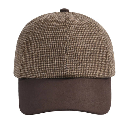 BOTVELA Șapcă de baseball din lână tweed pentru bărbați, stil casual, moale, ajustabilă, fără structură