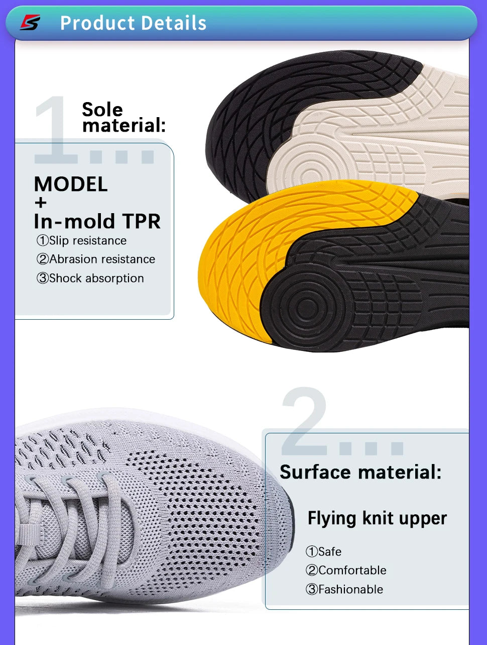 Baasploa Herren-Laufschuhe – Marke: Casual, leichte Designer-Jogging-Schuhe aus Mesh für Herren, atmungsaktive Sport- und Wanderschuhe mit Schnürung
