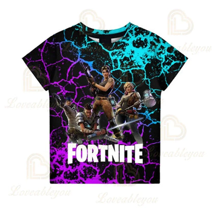 Fortnite Victory Royale Ninja Fashion 3D -T-paidat, kesäiset lyhythihaiset lastenvaatteet, sarjakuvapainatus, vauvanvaatteet, lasten T-paita