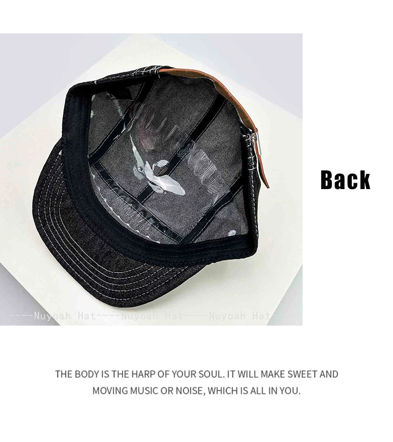 New Men Women American Retro Solid Letter Baseball Hats Sunshade Personal Versatile Flat Eaves Peaked Caps Hip-hop Fashion ins