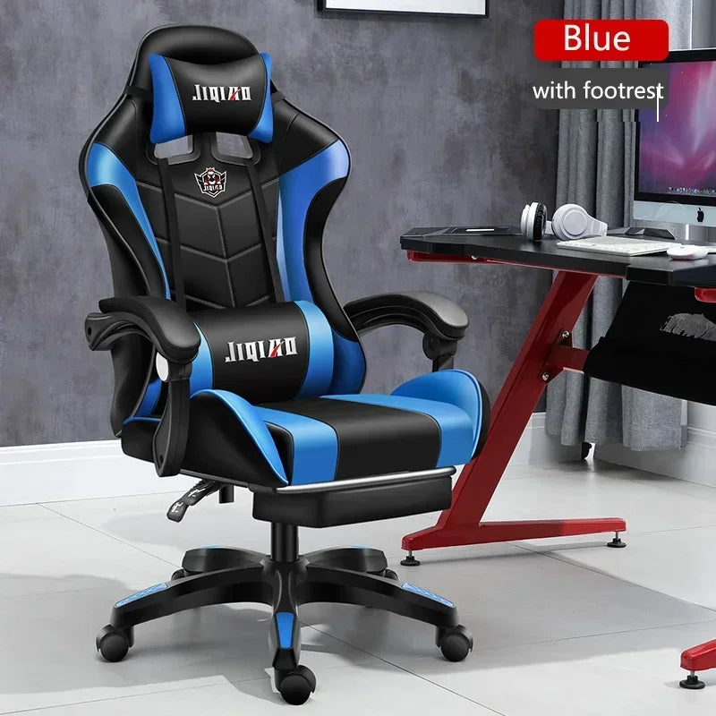 RGB Gaming Chair Ergonomic Computer Chair with Massage Function, Reclining Office Chair, Swivel Gamer Chair with Adjustable Height and Armrests