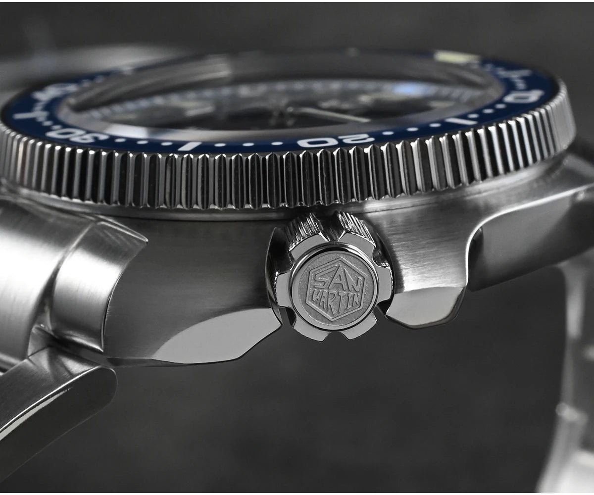San Martin Turtle Men Diver Watch 44mm NH35 Automatic Mechanical Wristwatch Sapphire Waterproof 200m Luminous Relojes SN0047