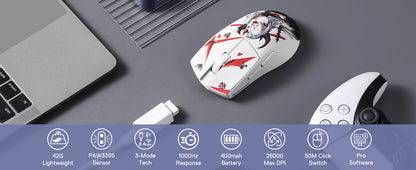 Redragon M916AK PRO 3-Mode Anime 42G ultrakevyt 26K DPI:n pelihiiri täysin ohjelmoitavilla painikkeilla